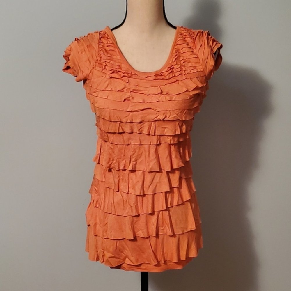 Design History Orange Ruffle Dress - Picture 3 of 7